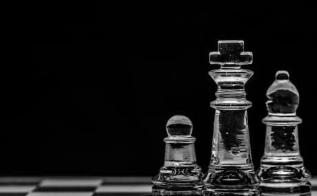 chess pieces with black background