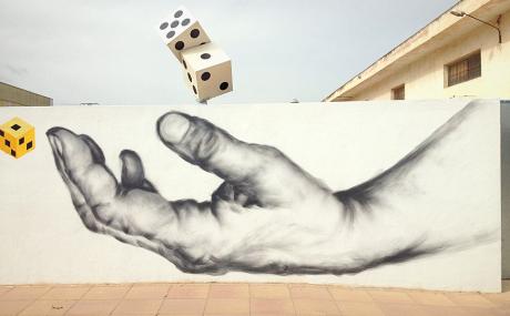 mural of a hand