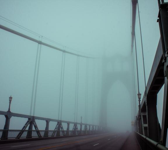 foggy bridge