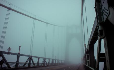 foggy bridge