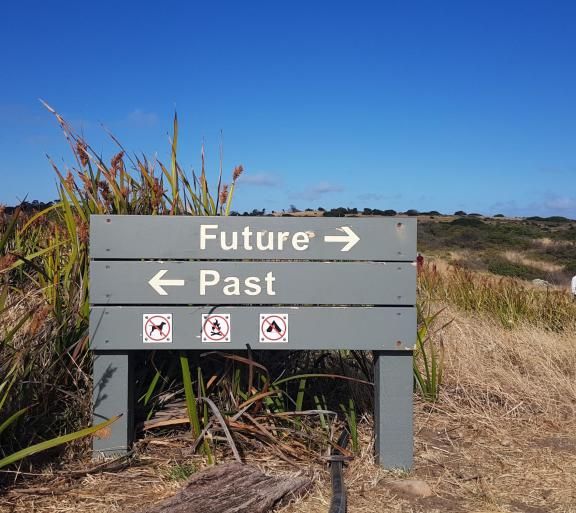 sign on beach