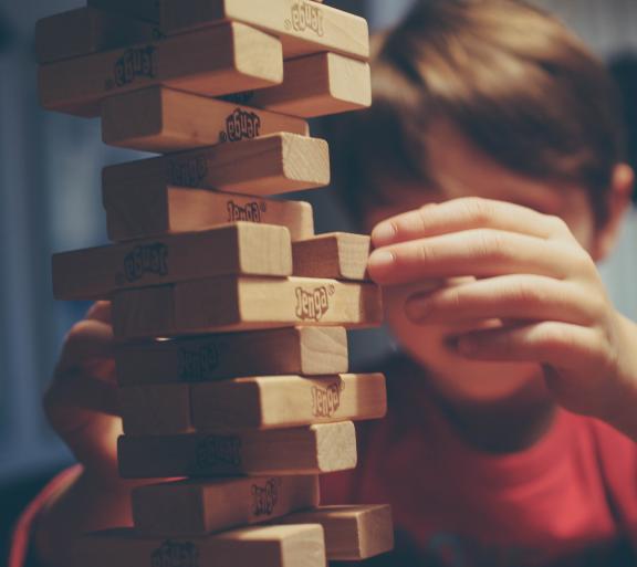 jenga game close-up