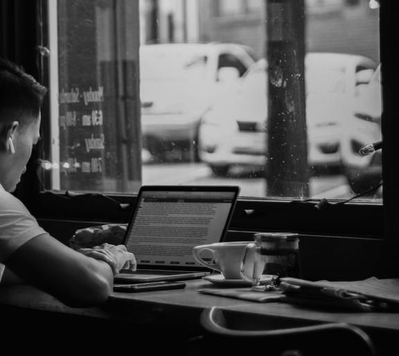 person working on laptop