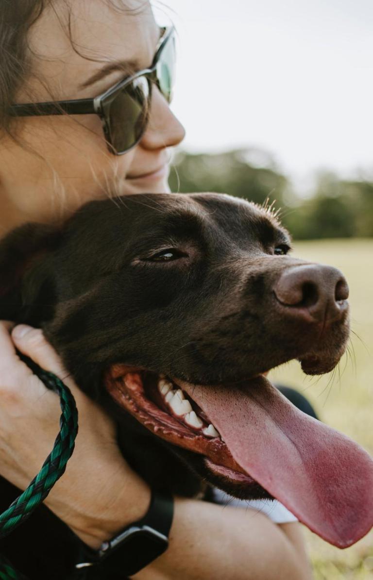 woman with dog